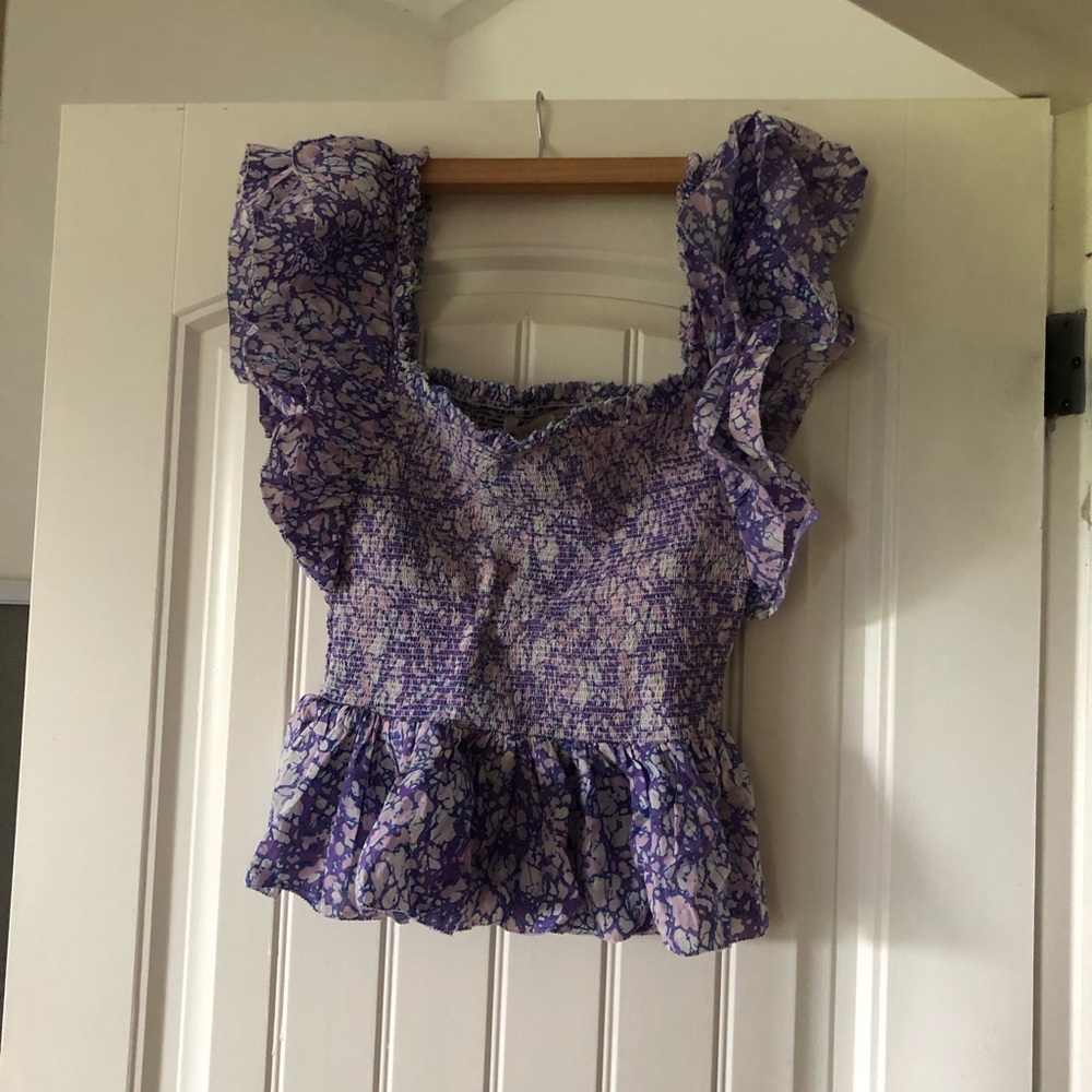 Love the Label Smocked Summer Top Ruffle Sleeves